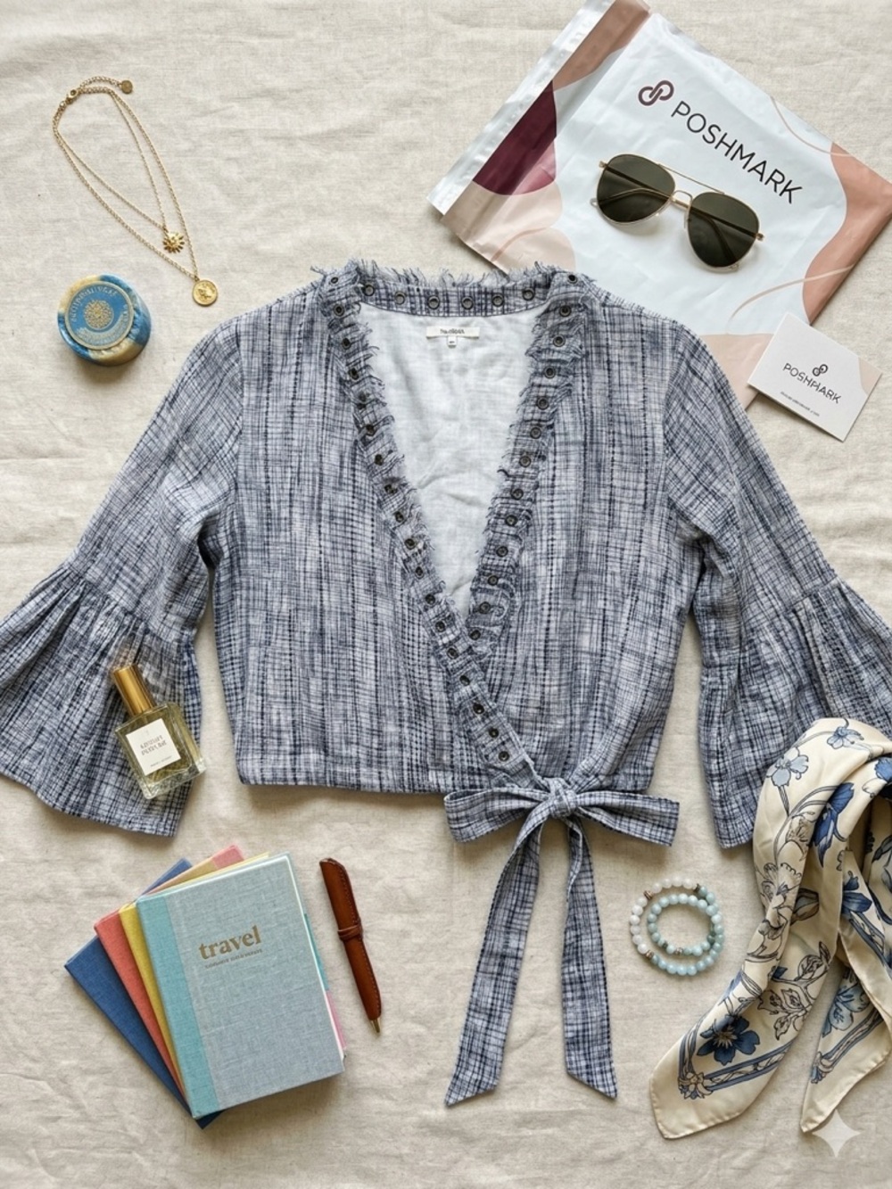 Tularosa Revolve Frayed Grommet Wrap Top